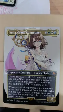 Yuna, Grand Summoner - Borderless MTG Commander: Final Fantasy A Bit Damaged - Image 1