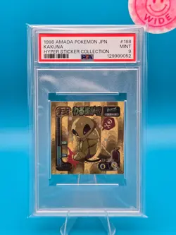 PSA 9 - 1998 AMADA POKEMON JAPANESE HYPER STICKER COLLECTION 188 KAKUNA - Image 1