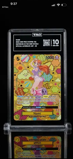 One Piece CCG Nami (SP) OP08-106 SR Emperors in the New World Foil TAG 10 - Image 1