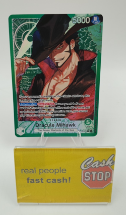 Dracule Mihawk OP14-020 L Foil The Azure Sea's Seven One Piece TCG - Image 1
