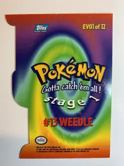2000 Topps Pokemon TV Animation Series 3 #13 Weedle Die Cut Card EV01 of 12 - Image 2