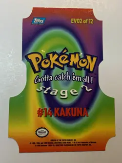 2000 Topps Pokemon TV Animation Series 3 #14 Kakuna Die Cut Card EV02 of 12 - Image 2