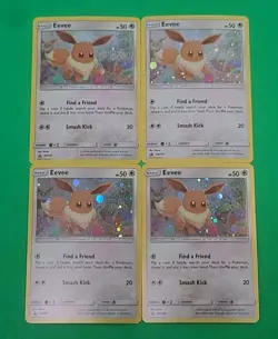 Pokemon Alternate Art Eevee Holographic Cards Lot Of 4 N Mint Condition Nice! - Image 1