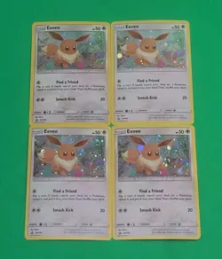 Pokemon Alternate Art Eevee Holographic Cards Lot Of 4 N Mint Condition Nice! - Image 4