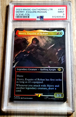 The Gathering Lord of the Rings MERRY, ESQUIRE OF ROHAN #437 Scene Foil PSA 9 - Image 1