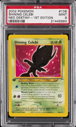2002 POKEMON NEO DESTINY 1ST ED #106 SHINING CELEBI PSA 9 - Image 1