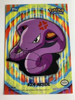 2000 Topps Pokemon TV Arbok #24 (B) Stick-Ons Sticker 4 of 10 FREE COMBINED SHIP - Image 1