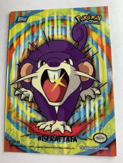 2000 Topps Pokemon TV Rattata #19 Stick-Ons Sticker 9 of 10 (B) - Image 1