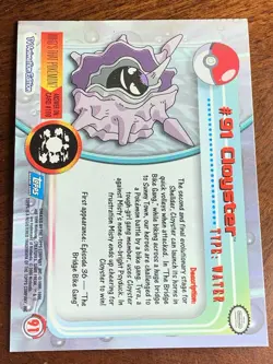 2000 Topps Pokemon TV #91 Cloyster Silver Foil FREE COMBINED SHIP - Image 2