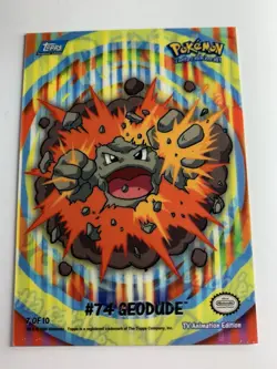 2000 Topps Pokemon TV Geodude #74 (A) Stick-Ons Sticker 7 of 10 - Image 1