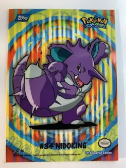 2000 Topps Pokemon TV Nidoking #34 Stick-Ons Sticker 2 of 10 (C) - Image 1