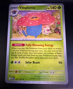 Pokemon 151 NON Holo Rare Vileplume - 045/165 - DECK EXCLUSIVE - NM or Better - Image 1