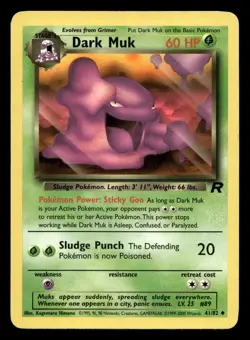 Dark Muk 41/82 Uncommon Team Rocket WOTC Pokemon LP - Image 1