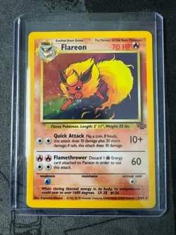 Pokemon Flareon 3/64 Jungle Unlimited Holo Rare Vintage WOTC 1999 MP - Image 1