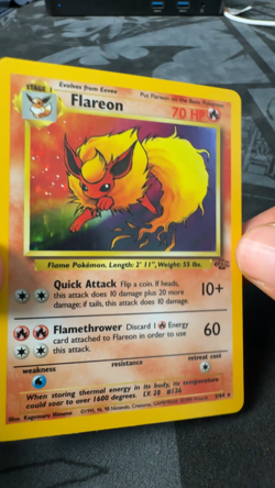 Pokemon Flareon 3/64 Jungle Unlimited Holo Rare Vintage WOTC 1999 MP - Image 2