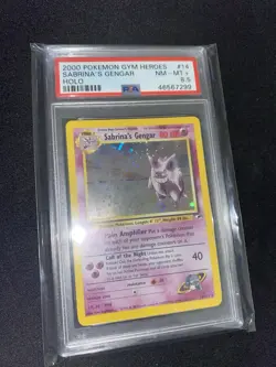 Pokemon 2000 Gym Heroes Sabrina’s Gengar Rare PSA 8.5 NM Swirl POP 23🔥 WOTC - Image 1