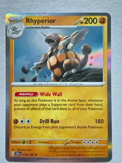 Rhyperior 76/142 Stellar Crown Rare Holo Pokemon TCG - Image 3