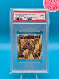 PSA 9 - 1998 AMADA POKEMON JAPANESE HYPER STICKER COLLECTION 183 HITMONLEE - Image 1
