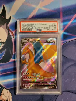 PSA 10 CHARIZARD V SWSH050 FULL ART BLACK STAR PROMO CHAMPIONS PATH POKEMON 🔥 - Image 1