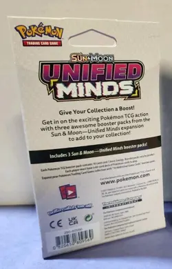POKEMON Sun and Moon UNIFIED MINDS 3 Booster Pack Hanger Box - New Sealed MINT - Image 3