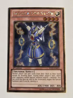 Thunder King Rai-Oh PGLD-EN075 Premium Gold Rare 1st Edition Yugioh Vintage VLP - Image 1