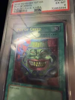 2010 YU-GI-OH! DUELIST PACK: KAIBA 1ST ED #EN029 POT OF GREED PSA 6 - Image 2
