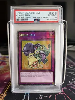 PSA 10 1ST ED OJAMA TRIO STARLIGHT RARE BLMM-EN010 YUGIOH CARD - Image 1