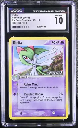 CGC 10 Kirlia EX Delta Species 47/113 Reverse Holo Stamped Pokemon Card - Image 1