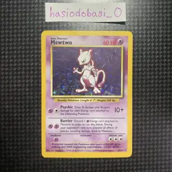 Pokemon Mewtwo TCG #10/102 Base Set Holo Rare Unlimited WOTC MP Condition - Image 1