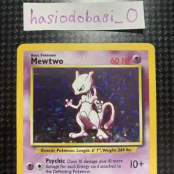 Pokemon Mewtwo TCG #10/102 Base Set Holo Rare Unlimited WOTC MP Condition - Image 2