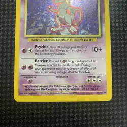 Pokemon Mewtwo TCG #10/102 Base Set Holo Rare Unlimited WOTC MP Condition - Image 3