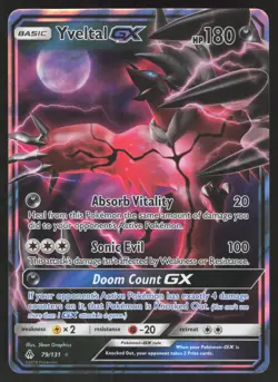 Yveltal GX 79/131 Ultra Rare Pokemon TCG SM Forbidden Light NM - Image 1