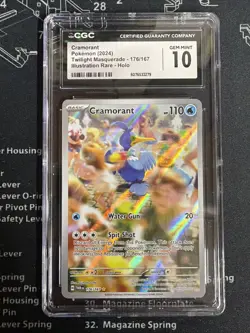 2024 Pokemon Cramorant Twilight Masquerade 176/167 Illustration Rare Holo CGC 10 - Image 1