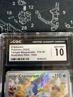 2024 Pokemon Cramorant Twilight Masquerade 176/167 Illustration Rare Holo CGC 10 - Image 2