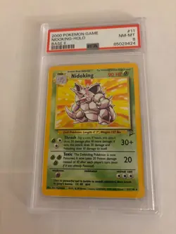 Pokemon TCG Nidoking Base Set 2 Holo Unlimited Rare 11/130 PSA 8 - Image 1