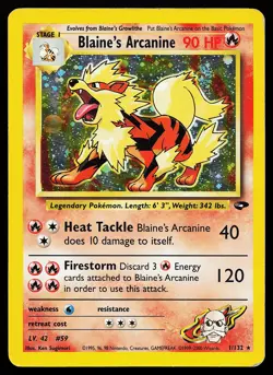 Blaine's Arcanine 1/132 Holo Rare Gym Challenge Pokemon Card - Image 1