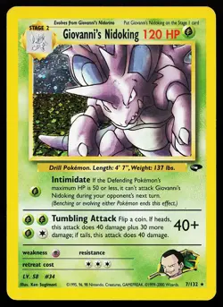 Giovanni's Nidoking 7/132 Holo Rare Gym Challenge Pokemon Card - Image 1