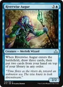 4x NM-Mint, English Foil Riverwise Augur - Foil Rivals of Ixalan magicmtg - Image 1