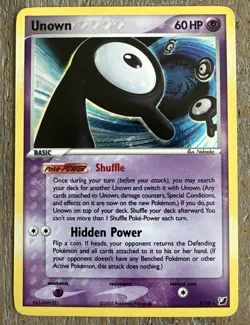 2005 Pokemon EX Unseen Forces Unown P Holo MP R/28 - Image 1