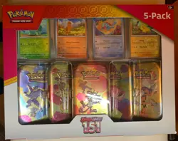 Pokemon TCG Scarlet & Violet 151 Mini Tins 5-Pack Costco Bundle Box New - Image 1