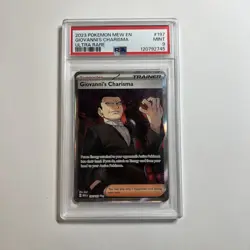 Pokemon 151 Ultra Rare Giovanni's Charisma #197 PSA 9 - Image 1