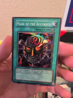 Yugioh Mask of the Accursed LON-019 Super Rare Unl Original Print (LP) - Image 1