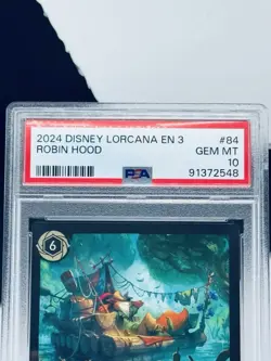2024 Disney Lorcana EN 3 Robin Hood Daydreamer #84 PSA 10 - Image 2