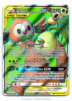 Rowlet & Alolan Exeggutor GX 214/236 - Unified Minds - Pokemon Card - Near Mint - Image 1