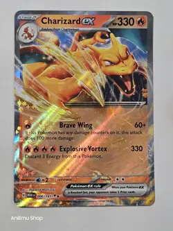 Pokemon Charizard ex 006/165 MEW EN Holo Fire Standard Card English 2023 - Image 1