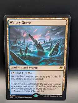 MTG - Watery Grave - Land (Island/Swamp) - EOE #261 - Rare - NM - Image 1