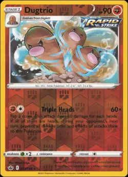 Pokemon - Dugtrio #077/198 - SWSH06: Chilling Reign Reverse Holo - Image 1