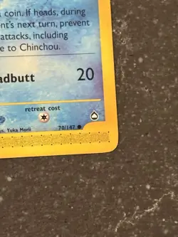 Pokemon Aquapolis 2003 WOTC Chinchou 70/147 - Image 5