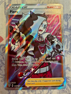 Pokemon TCG Piers (Full Art) 187/189 Swsh03: Darkness Ablaze Holo - Image 1