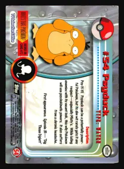 Psyduck #54 Pokemon 1999 Topps TV - Image 2